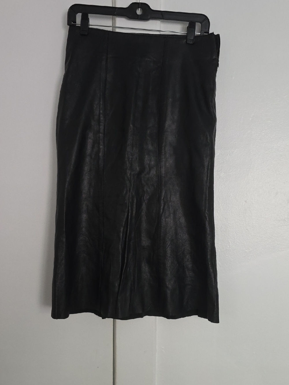 Jules Soft Black Leather Midi Skirt